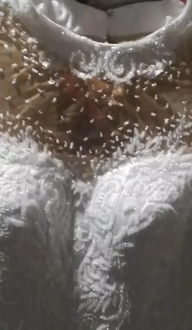 Customized Plus Size Africa Beads Mermaid Wedding Dress With Detachable Train Short Sleeve High Neck Fishtail Bridal Gowns
