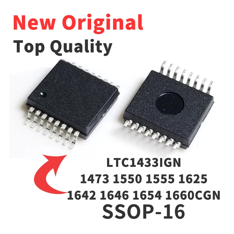5 peças LTC1654IGN LTC1646IGN LTC1642IGN LTC1625IGN LTC1555IGN LTC1550IGN LTC1433IGN LTC1473IGN LTC1660IGN SSOP16 Chip IC