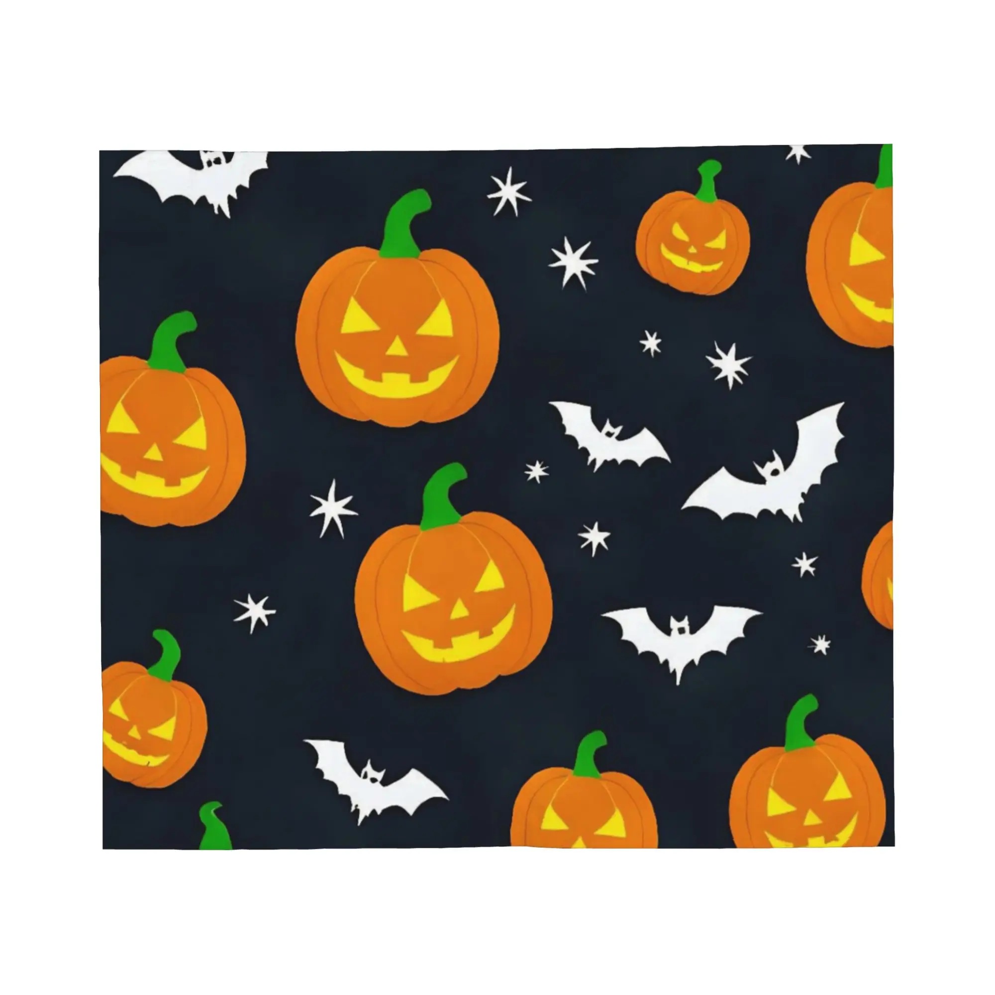 Happy Halloween Knitted Blankets Fleece Bats Ghost Spooky Lightweight Thin Throw Blankets for Airplane Travel Bedroom Quilt