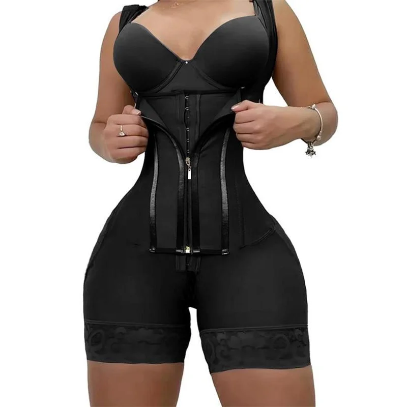 Women's Solid Color Zipper Corset Shapewear Top, Tummy Control Shaper, Waist Trainer Women, Women's Shapewear for Daily Wear, Ma