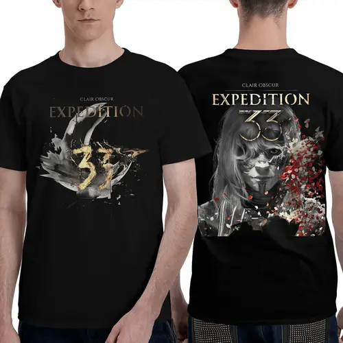 Imagen 1 del producto Clair Obscur Expedition 33 camiseta de juego para hombre, camiseta divertida de algodón puro, camisetas de cuello redondo, ropa de manga corta estampada