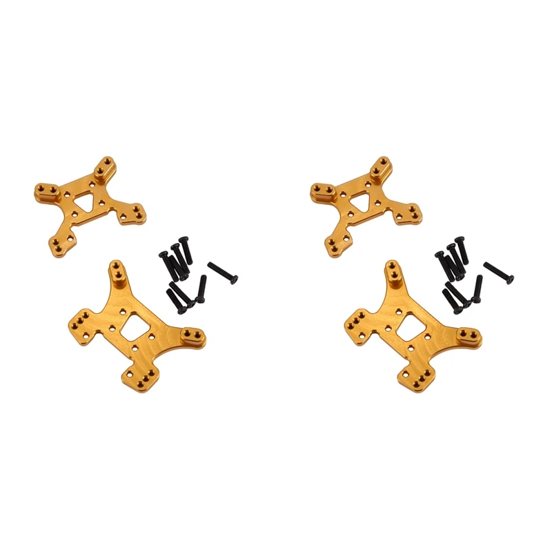 

2X 144001 Part Front And Rear Shock Tower Board Set Replacement Accessories Parts For 144001 1/14 4WD RC Car,Yellow