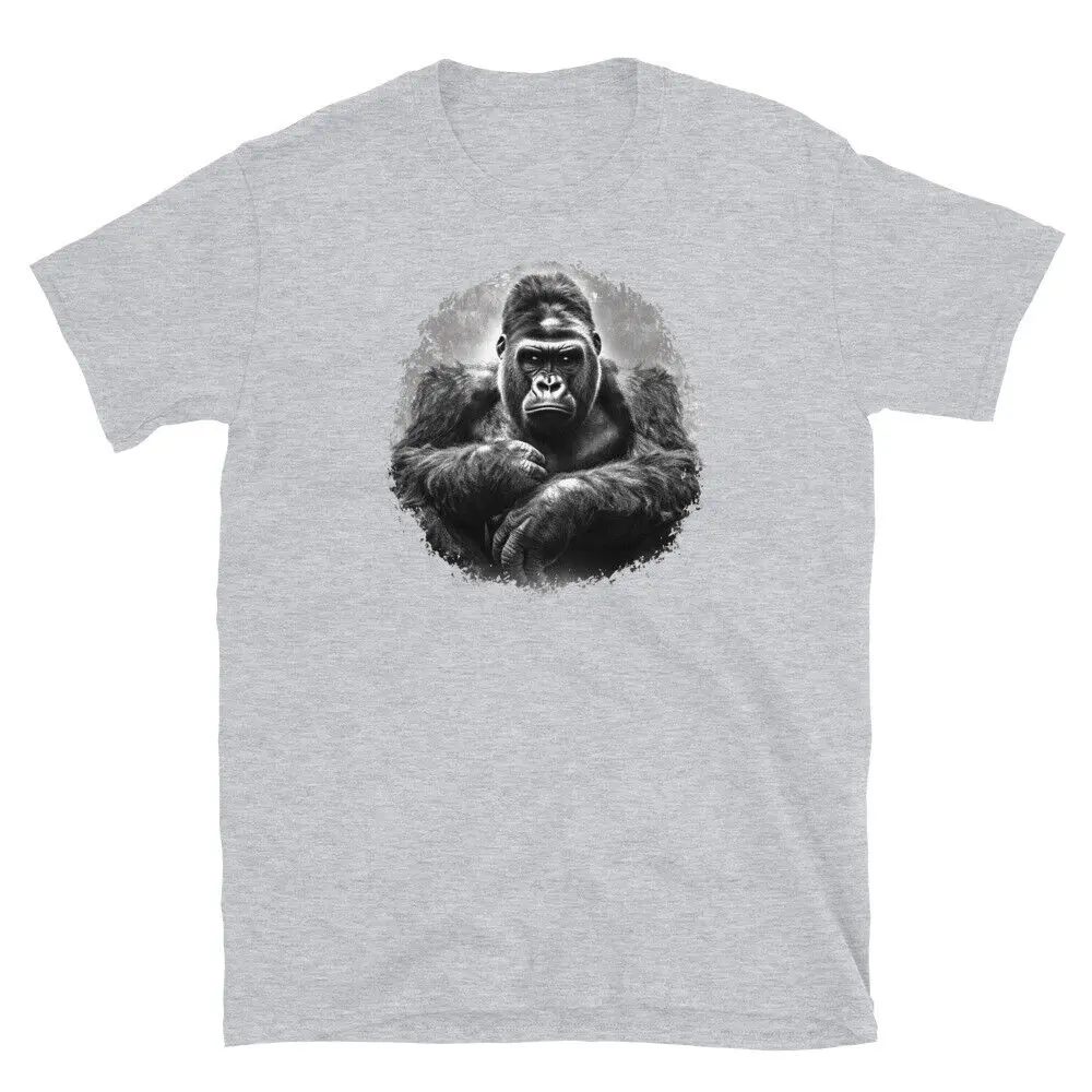 Gorilla Silverback T-shirt Jungle King Graphic Tee Silver Back