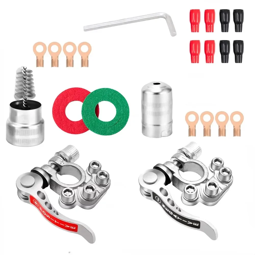 

Car Battery Terminal Quick Release Disconnect Battery Terminals Copper Wire Lugs Cable Clamp Screw Connection Kit For Auto Boat