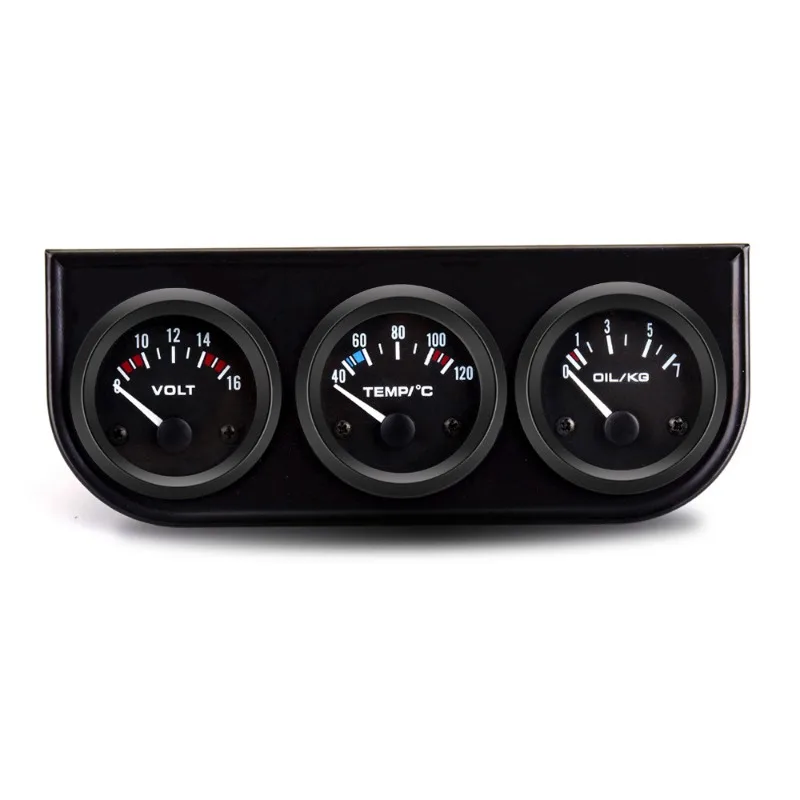 52mm-12v-計器用トリプルメーター-水温計-電圧計、摂氏用