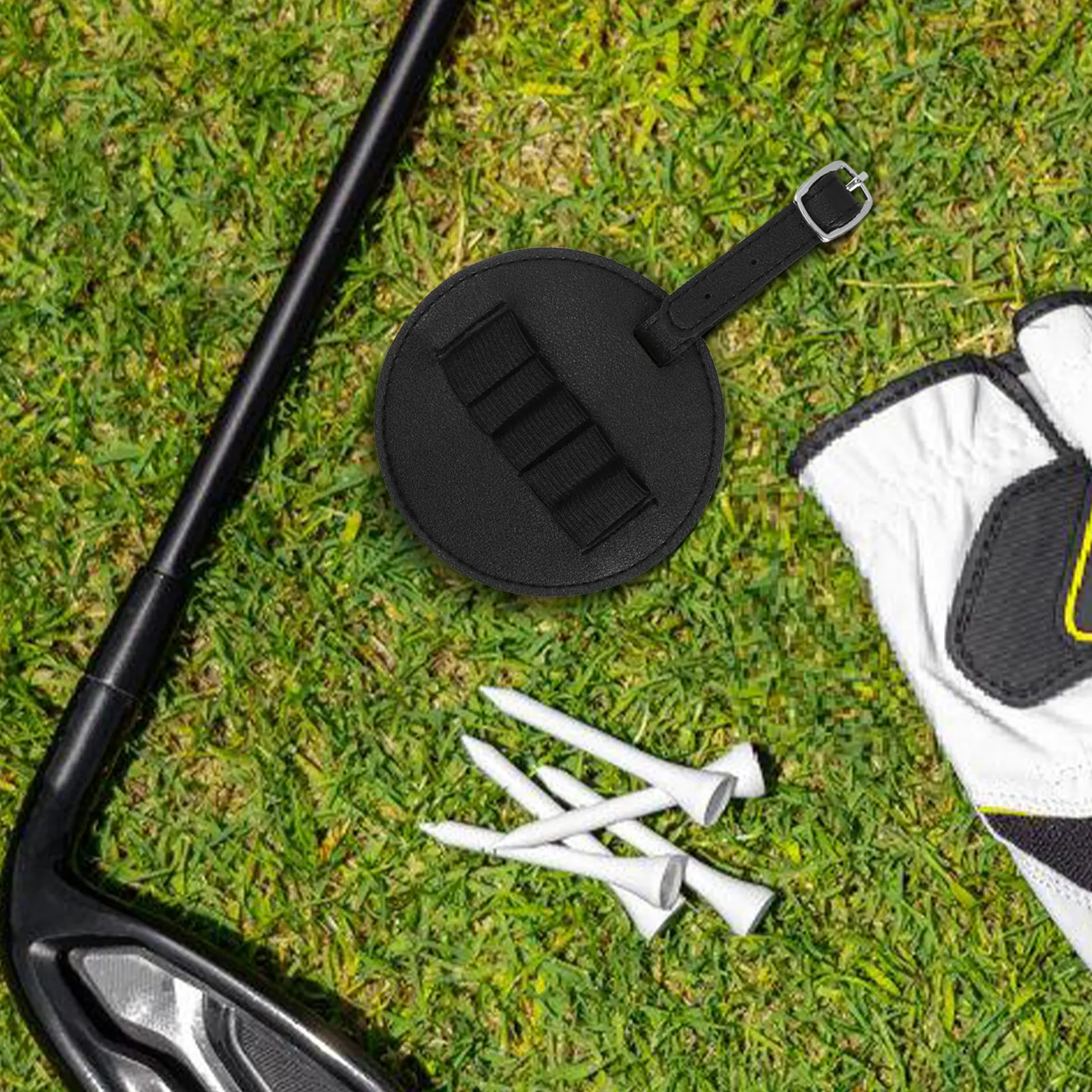 Golf Tee Holder Bag PU Hanging Strap Large Capacity Storage Organizer Pouch Convenient Golf Accessories Gear Case