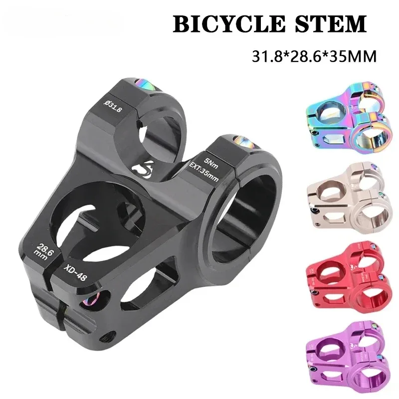 

Aluminum Alloy Short Stem for MTB Road Bike 0 Degree Angle 28.6 31.8mm Hollow Connector for Downhill Cross Country All Mountain