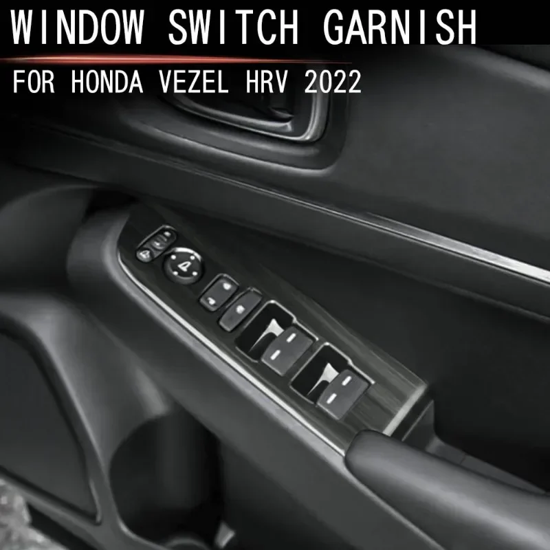 Car Window Switch Control Panel Covers Compatible for Honda HRV VEZEL Interior Accessories 2021 2022 2023 2024 (for RHD)