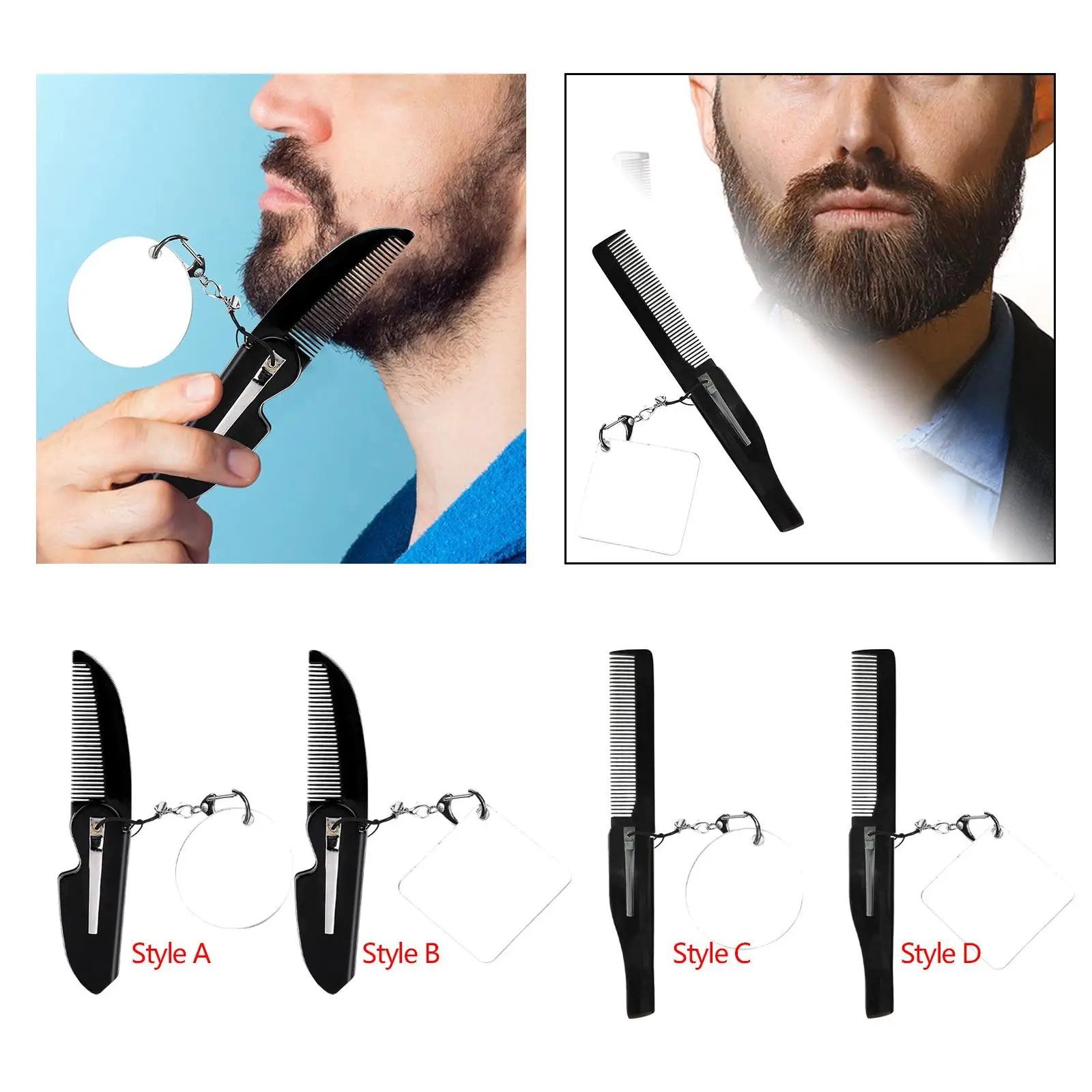 Peine plegable para Barba, portátil, fácil de usar, duradero, fácil de usar