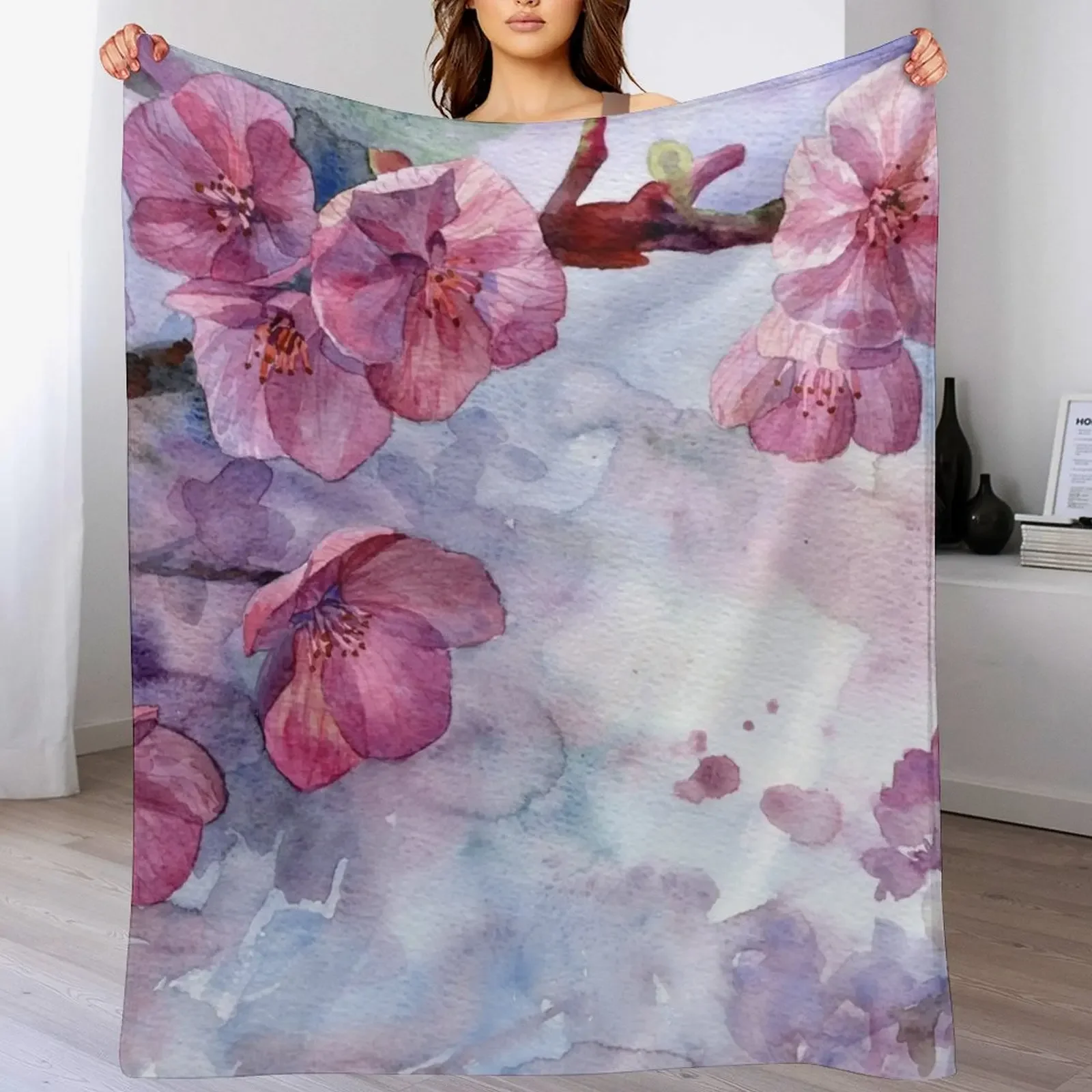 Sakura Throw Blanket Loose Decorative Sofas Blankets