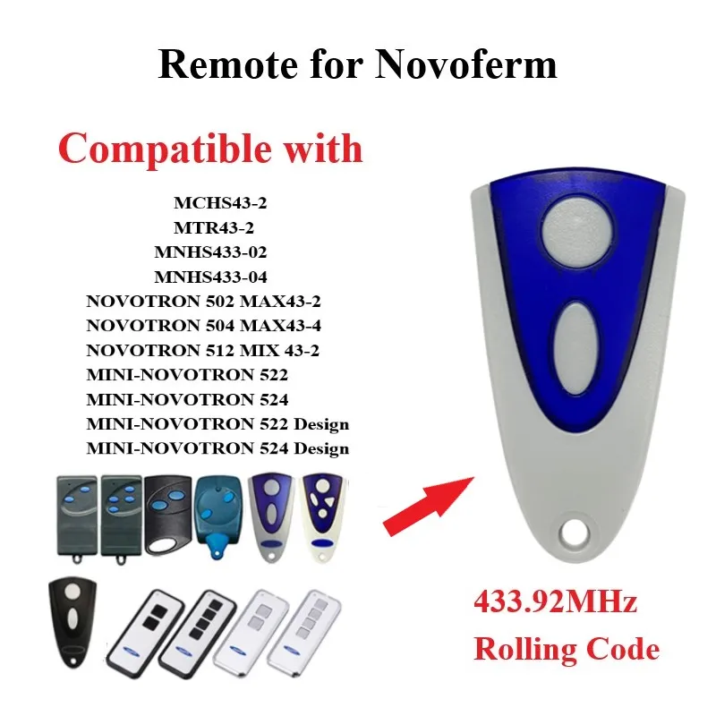 For NOVOFERM NOVOTRON 502 MAX43-2 512 MIX 43-2 MAX Garage Door Opener 433MHz Novoferm Über die fernbedienung für das garagentor