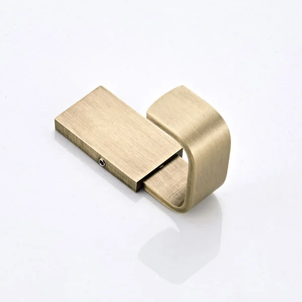 Abwr-handuk mandi mantel kait antik handuk kuningan jubah kait untuk kamar mandi dapur kemeja pemegang dinding dipasang Brushed perunggu, 1 buah