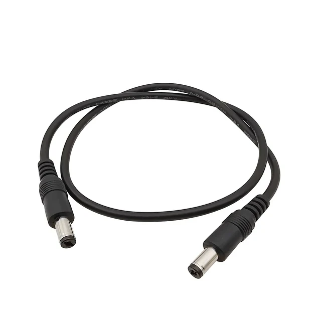 100pcs 12V Monitoring DC Power Cord 5.5x2.1mm 5521 Power Extension Cord DC Male to Male Wire