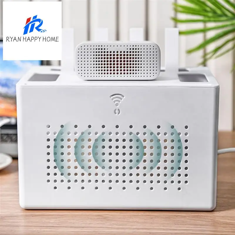 

Wifi Router Storage Box Desktop Socket Wire Storage Box TV Top Rack Power Cable Organizer Storage Box