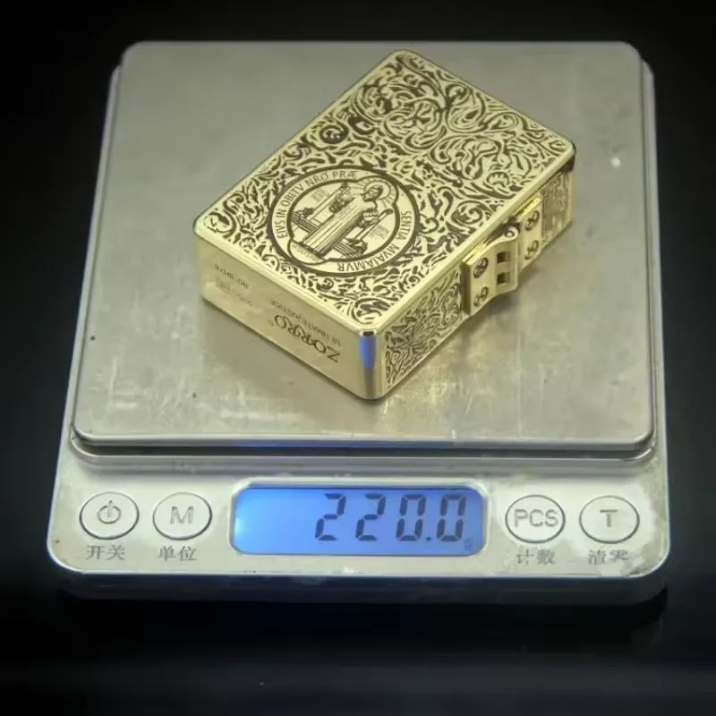 Напорная зажигалка Zorro Brass Armor, креативный ретро-набор для курения с гравировкой Constantine Pattern в подарок парню