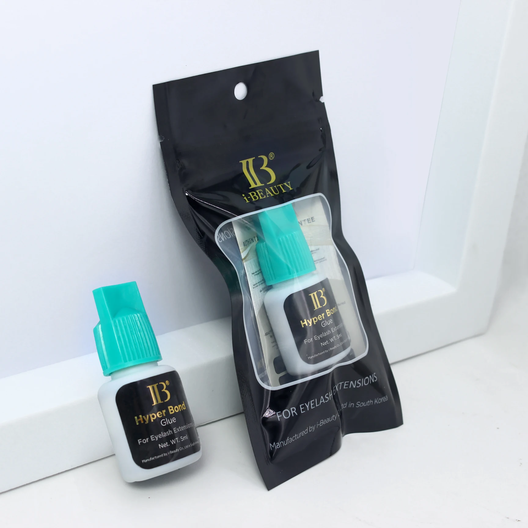 1 Bottle IBeauty IB Hyper Bond Cyan Cap 5ml 0.5S Eyelash Extensions Glue Makeup Tools Korea Health Quick Drying Verde Supplies