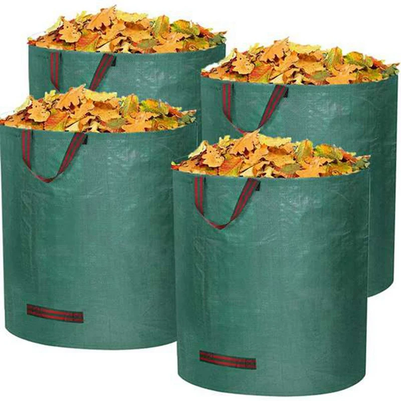 ถุงใส่ขยะในสวน4แพ็คถุงใส่ขยะ272ล. มีที่จับ4อันถุงใส่ใบไม้นำกลับมาใช้ใหม่ได้