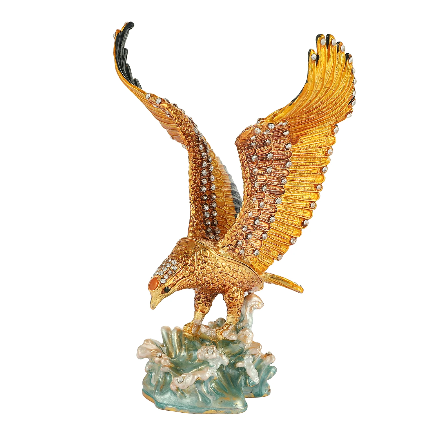 QIFU New Arrive  Exquisite  Animal Eagle Diamond Boxes for Earring