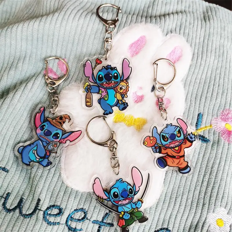 Cartoon Kawaii Cute Stitch Pendant Key Chain Creative Decoration of Bags Couple Style Cute Girl Birthday Gift For Girlfriend