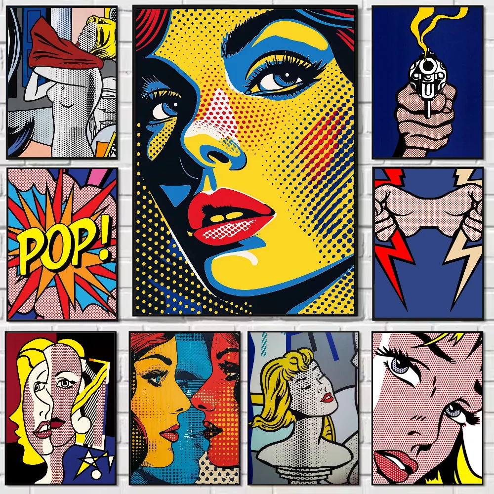 

Roy Lichtenstein Pop Art Classic Movie Poster HD art sticky wall waterproof home living room bedroom bar aesthetic decoration