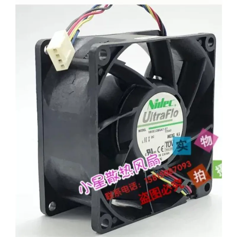 For NIDEC 8038 8CM V80E12BGA7-07 12V 1.73A Violent Cooling Fan 8CM 80x80x38mm
