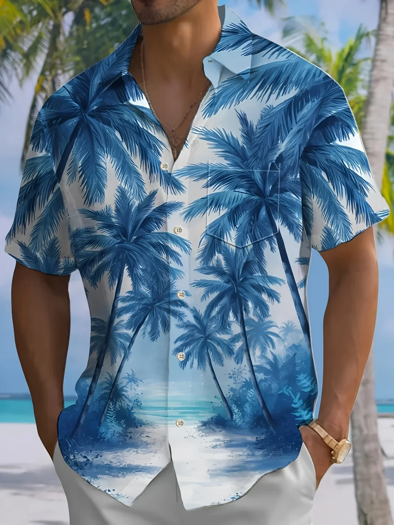 

Men's Tshirt Hawaiian Shirt High Street Pattern Print Relaxed Fit Lapel Collar Breathable Soft Fashion Shirt For Male