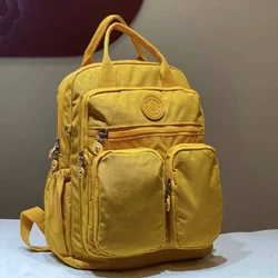 Fashion Woman Backpack Waterproof Nylon Soft Handle Solid Multi-pocket Travel Zipper Feminina School Bags Laptop Backpack