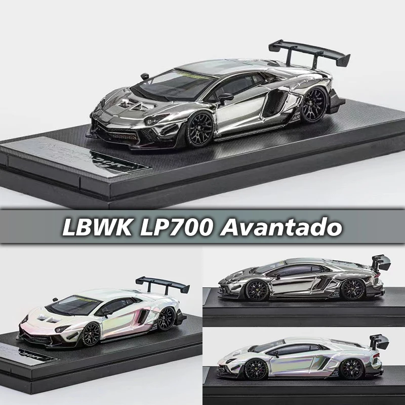 Lbsk lp700 aventador, cromo, prata, arco-íris, branco, fundido, modelo de carro, coleção, brinquedos em miniatura, estrela em estoque, 1:64