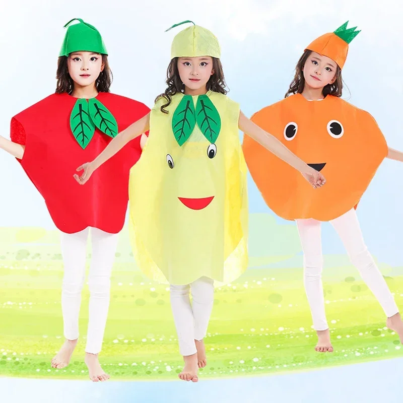 Funny Fruit Costume Vegetable Outfits for Kids Adult Strawberry Grape Pear Banana Watermelon Tomato Jumpsuits for Carnival Party view 5