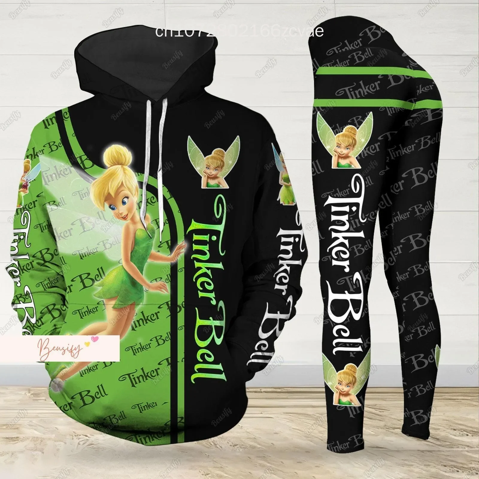 

New Disney Princess Tiana Hoodie Women's Hoodie Yoga Pants Set Disney Women's Yoga Leggings Hoodie Fashion Sports Suit