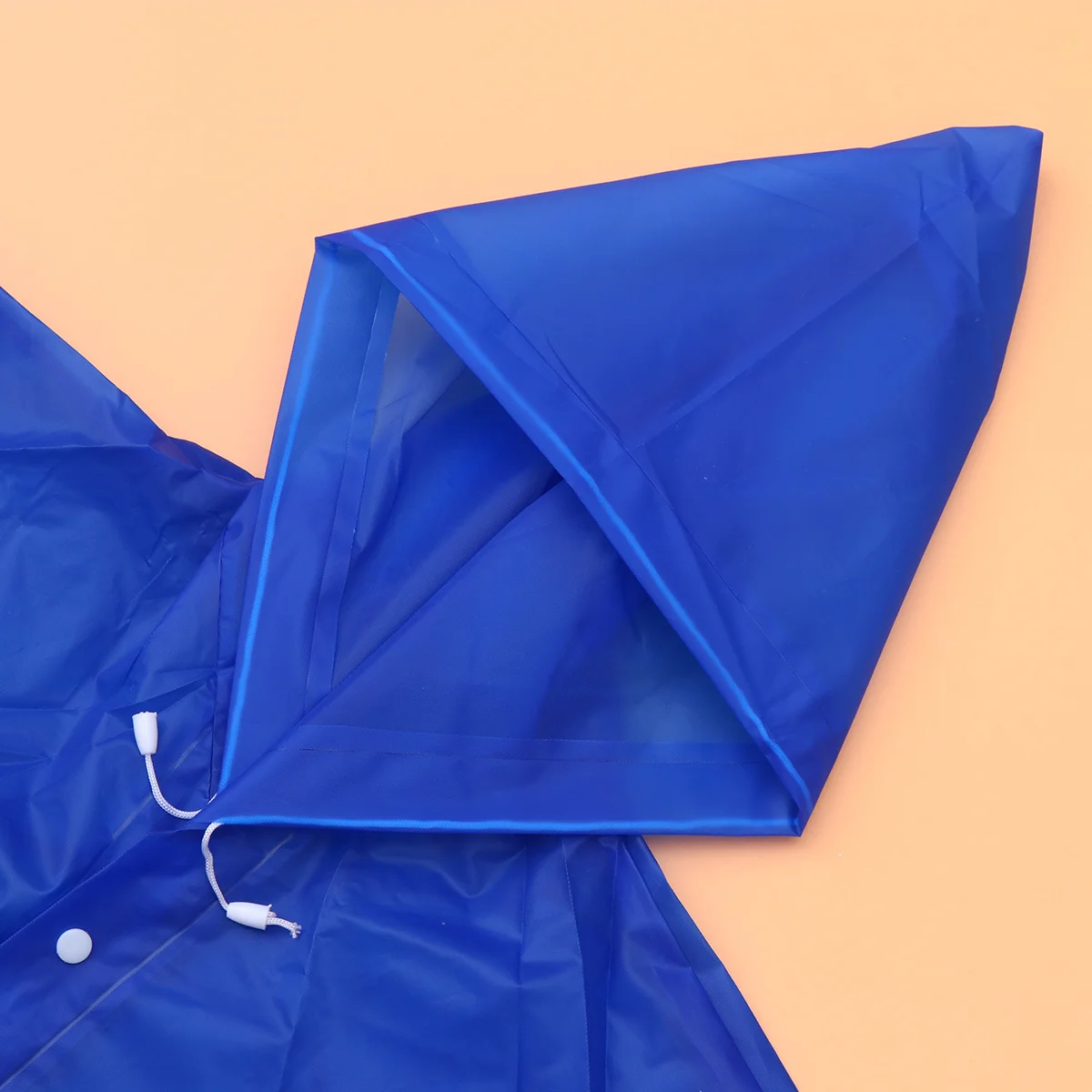 

Adult Transparent Raincoat Reusable Waterproof Matte Eva Hooded Outdoor Rainwear Blue Elastic Cuff Lightweight Tear Resistant