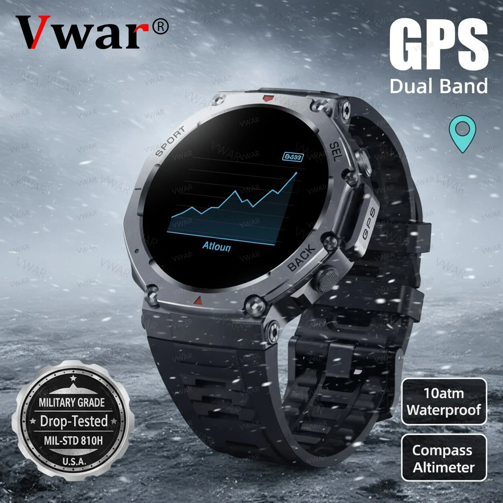 

2025 New T-Rex 3 GPS Smart Watch 10ATM&IP69K Waterproof Built-in Dual-band GNSS HD AMOLED Compass Original Military Smartwatches