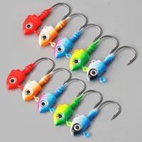 10 uds/15 Uds 20g/30g/40g/45g/10g/15g anzuelos de pesca con cabeza de anzuelo anzuelo de cebo de plomo colorido aparejos de pesca cebo suave anzuelos de gusano