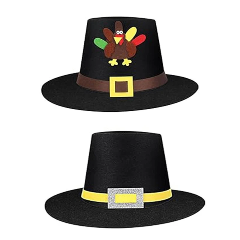 

Elegant Hat Silver Buckles Light Weight Party Hat For Men Women Thanksgiving Dropship