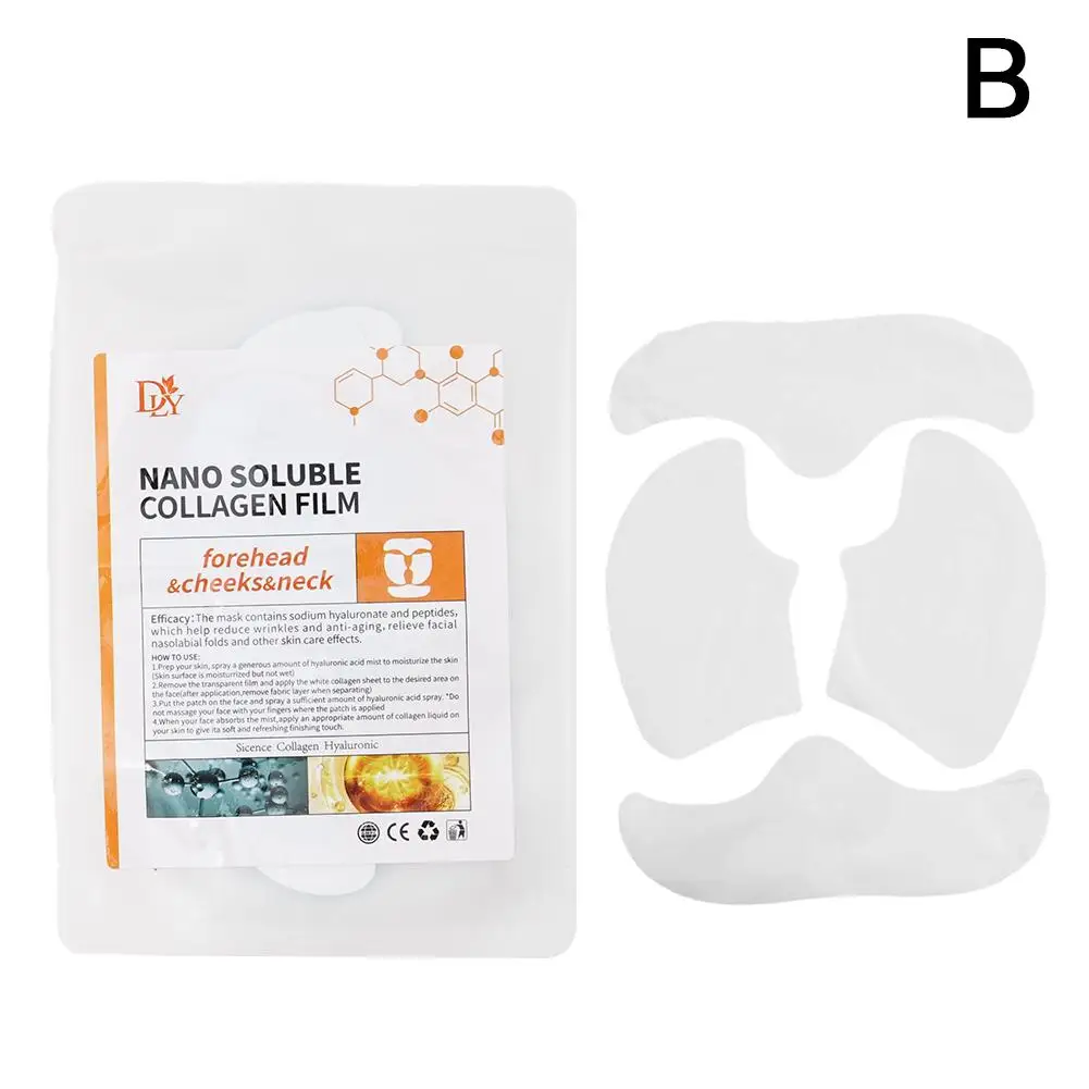 Collagen Film Paper Soluble Facial Mask Cloth Anti-Aging Filler Water Soluble Face Care Skin Fiming Collagen Full Face Lift R8S1