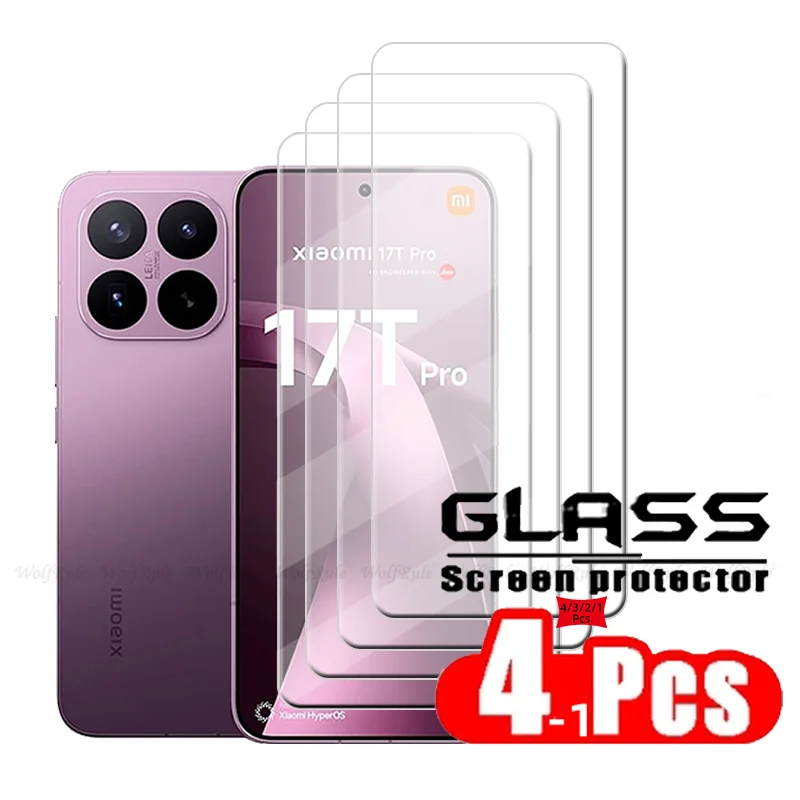 4/3/2/1Pcs For Xiaomi 17T Pro Glass Xiaomi Mi 17T Pro Tempered Glass Transparent Protective 9H Clear Screen Protector Xiaomi 17T