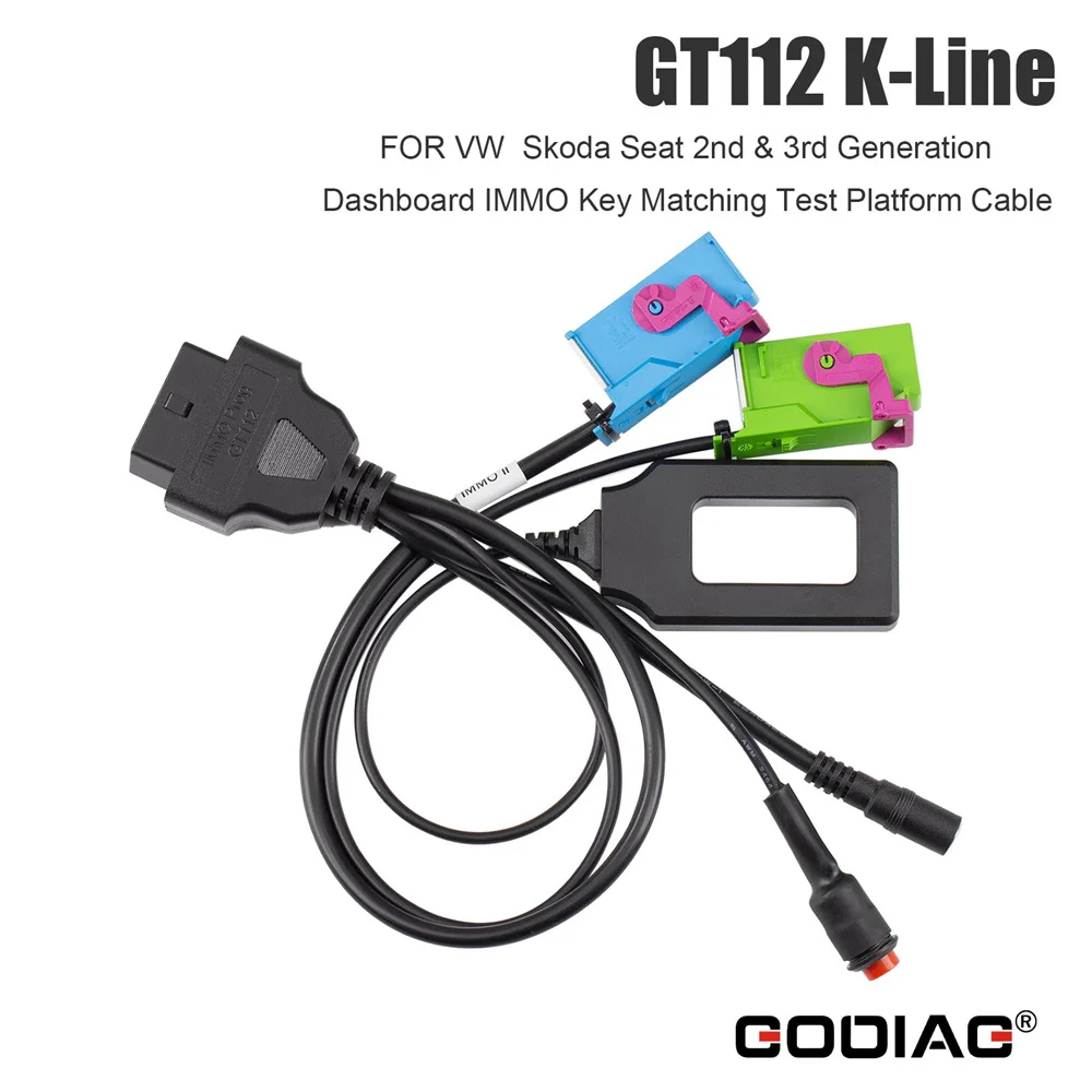 GODIAG GT112 K-Line for VW/Skoda/Seat 2nd & 3rd Generation Dashboard IMMO Key Matching Test Platform Cable