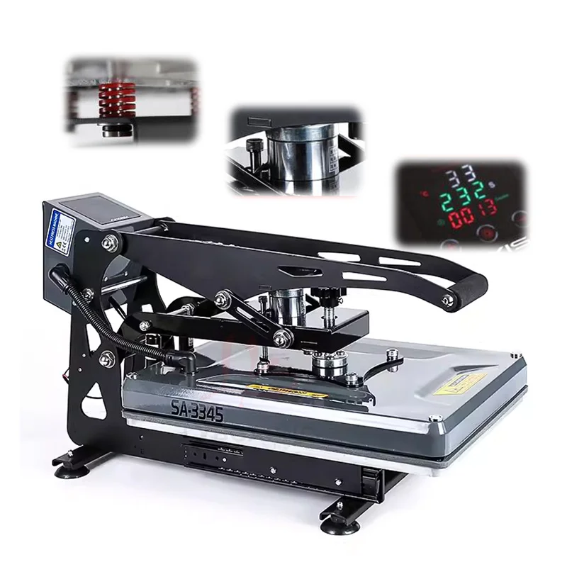 Semi-automatic Heat Press Machine, Heat Transfer, for T-shirt Design and Artwork, Digital Ironing Machine, 33x45cm