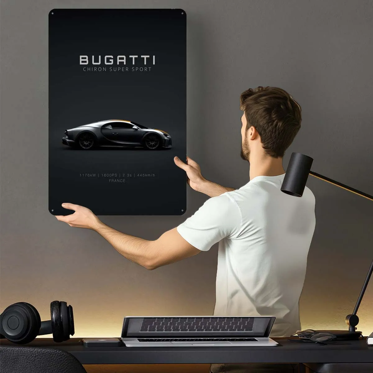 2022 Bugatti Chiron Super Metal Sign Car Poster Accessories for Home Decor Items Gamer Room Decoration Man Metal Wall Art Mural