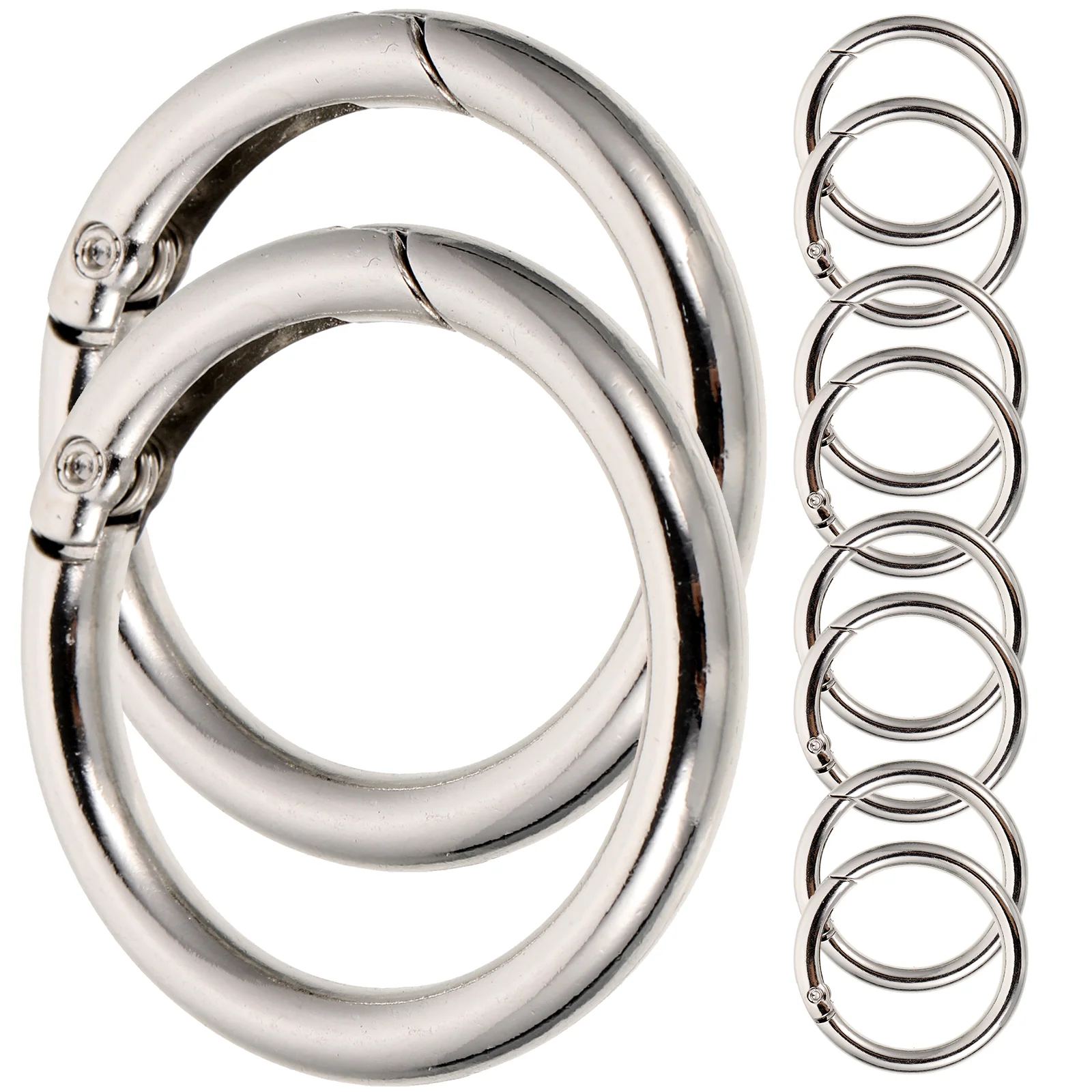 

10 Pcs Key Ring Gold Split Spring Buckle Chain Link Rings for Women Metal Circular