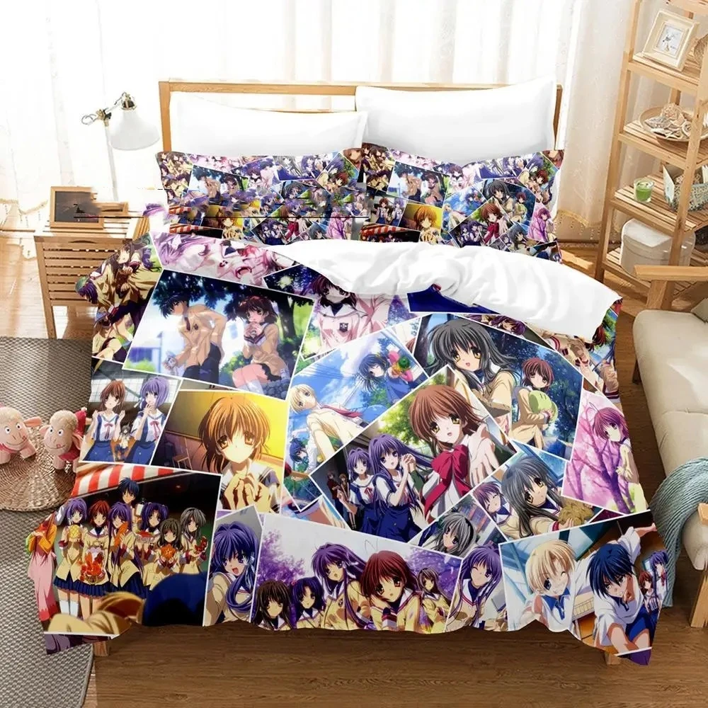 

Clannad Bedding Set Single Twin Full Queen King Size Bed Set Aldult Kid Bedroom Duvetcover Sets 3D Print Anime Bed Sheet Set