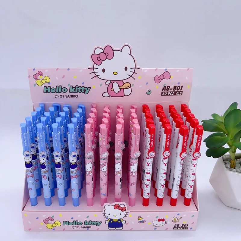 Sanrio My Melody pena Gel Hello Kitty Student menulis tanda tangan pena netral alat tulis kantor sekolah grosir 60 buah