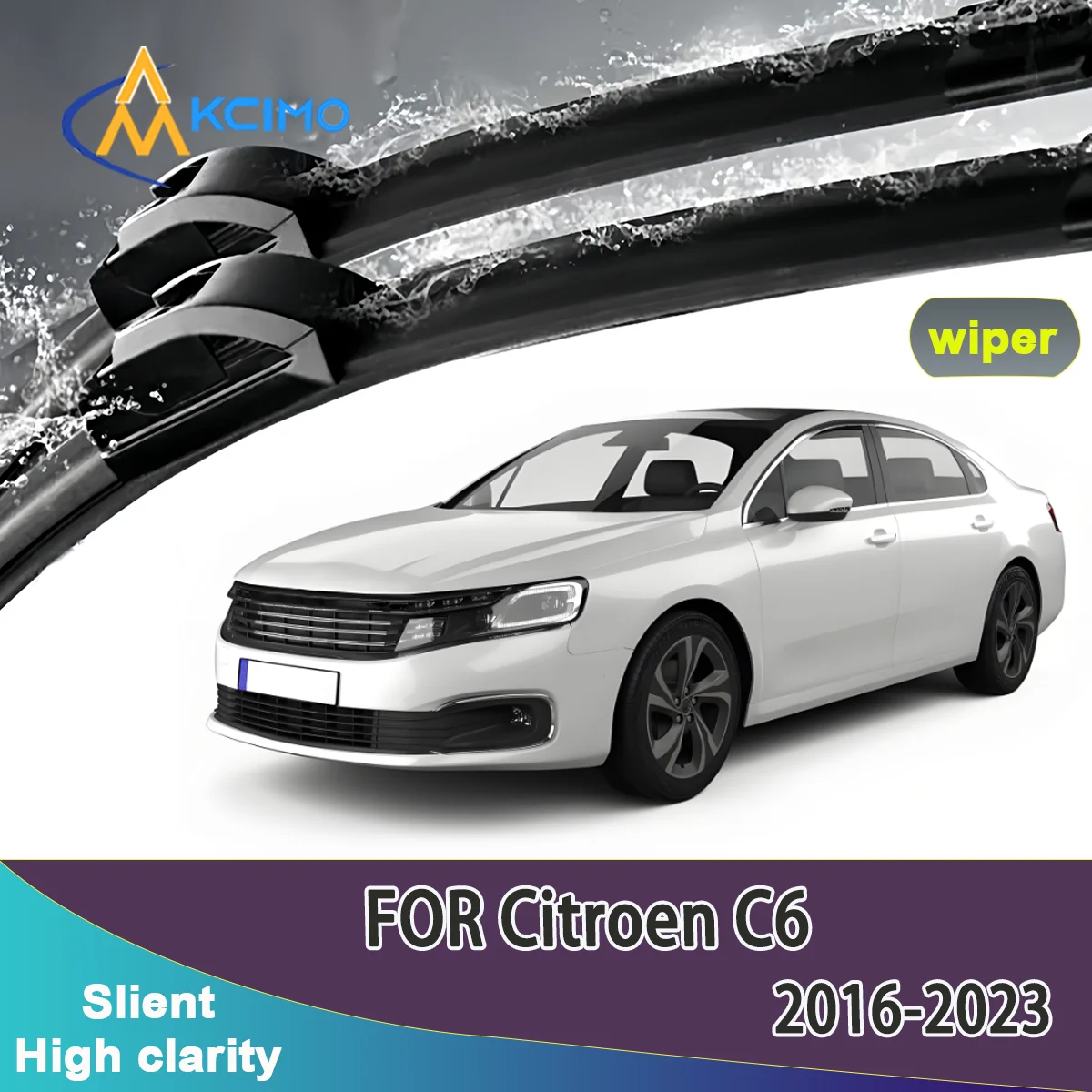 

2pcs Quality Windscreen Silent Black Car Rain Brush Suitable for Citroën C6 2016-2023 Front Windshield Auto Wipers Blade Brushes