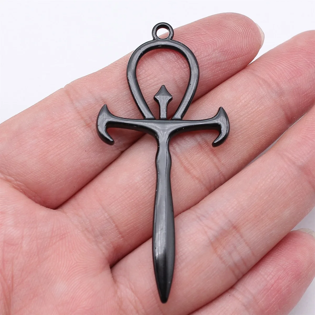 IFOCUS 10pcs/Lot Gothic Style Cross Charms For DIY Jewelry Making Zinc Alloy 59x28mm/2.32x1.1inch