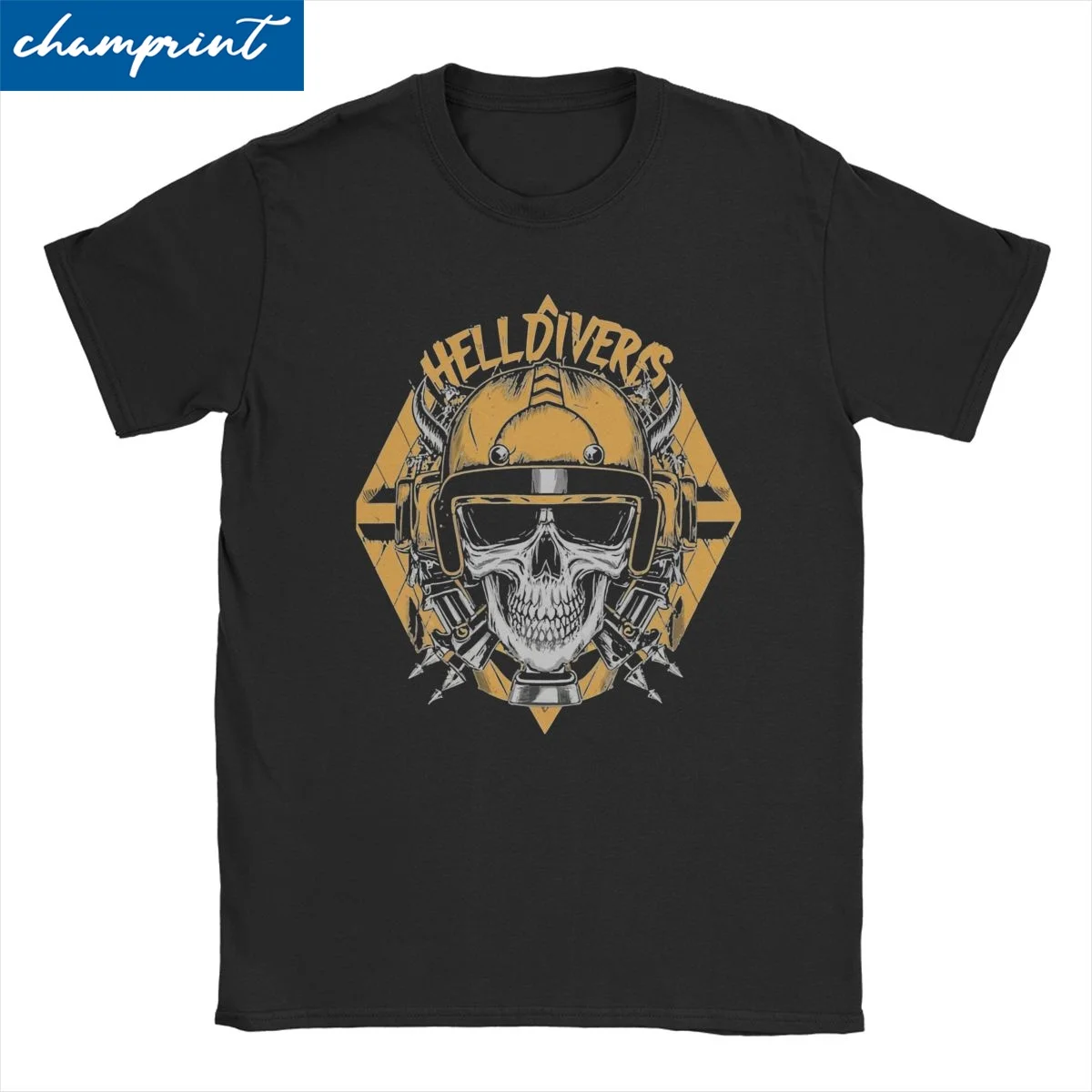 Helldivers T Shirts for Men Women Pure Cotton Vintage T-Shirts Crewneck Shooting Game Tee Shirt Short Sleeve Tops Summer