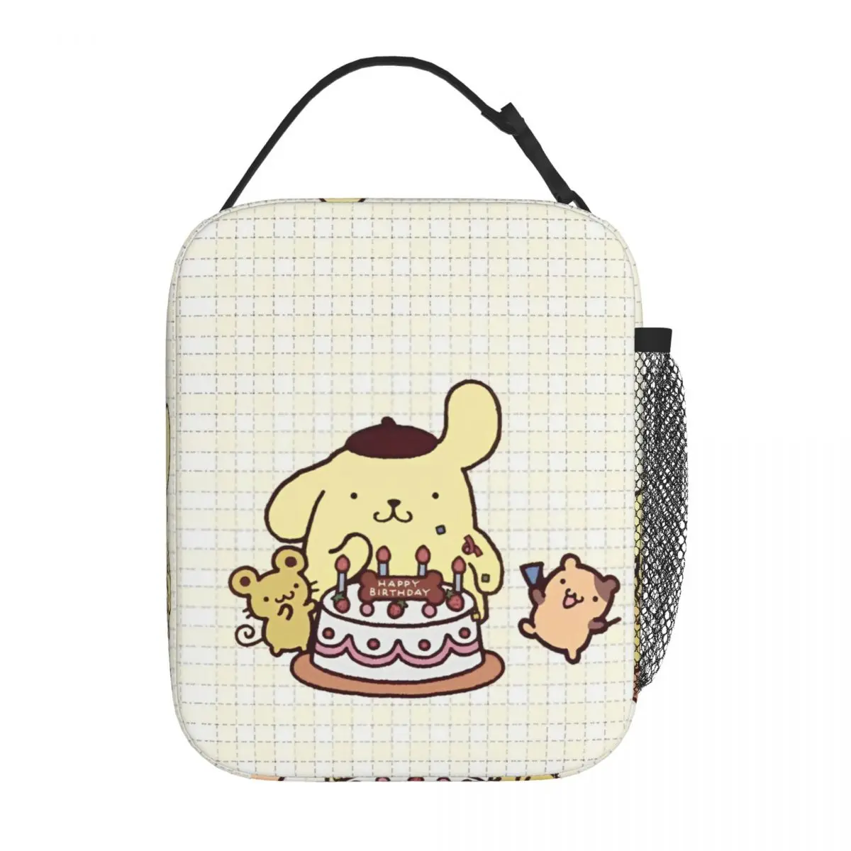 Kawaii Cartoon Pom Pom Purin Insulated Lunch Bag Large Meal Container Cooler Bag Lunch Box Tote School Travel Bento Pouch