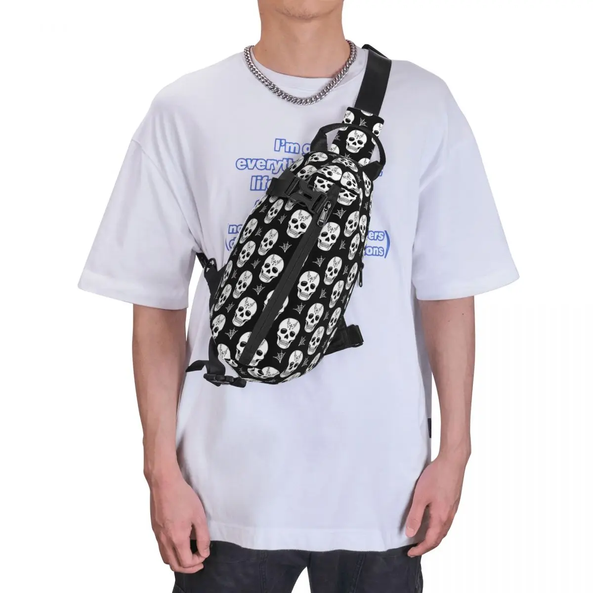 Sugar Skull Mexican Skull Shoulder Bags Chest Cross Chest Bag Diagonally Casual Man Messenger Bag