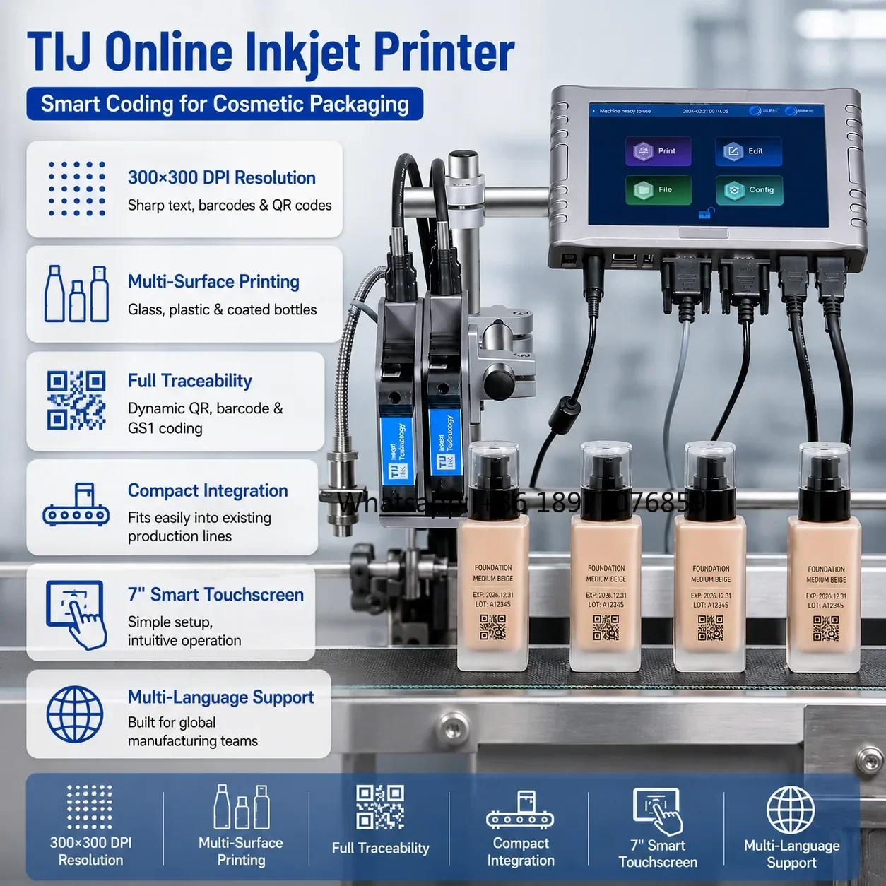 Lifa High Quality Barcode Date Batch Printing Machine Docod T260E Online Thermal Industrial Inkjet Printer For Plastic Bag Glass