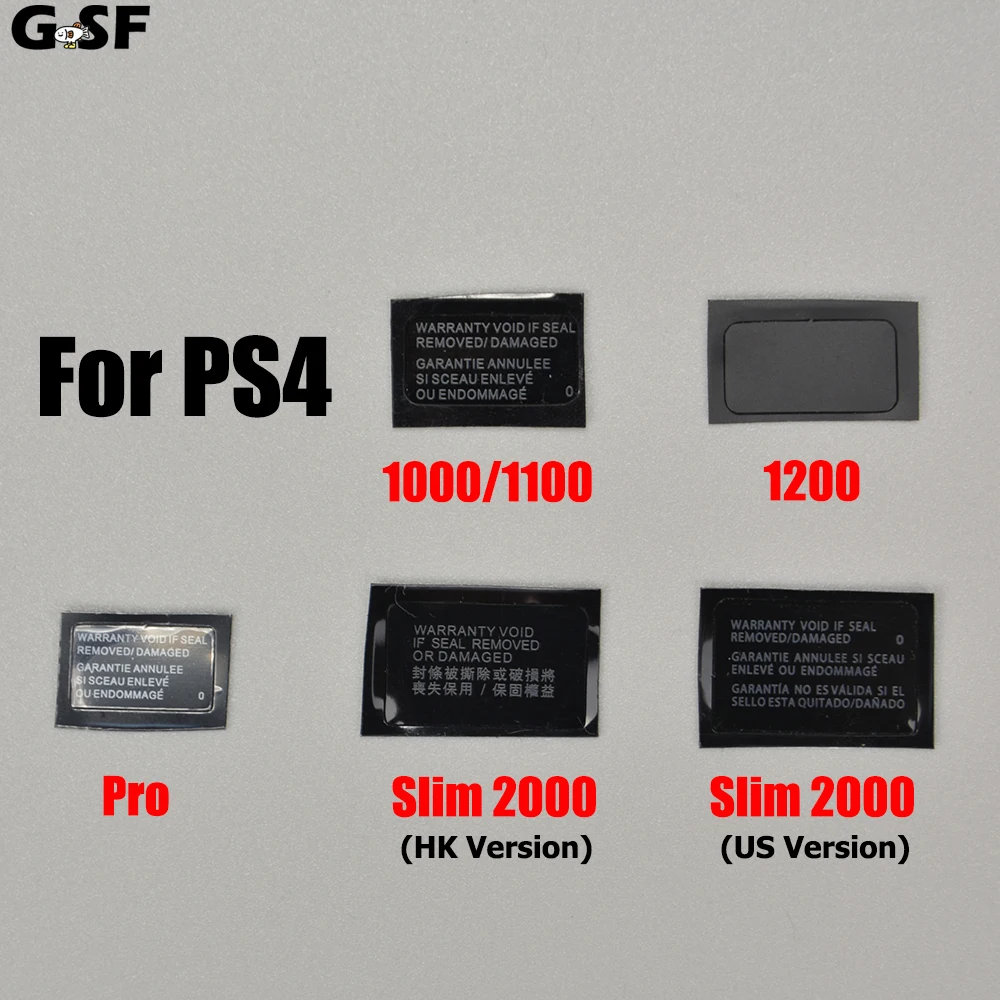 GSF 5PCS Label Sticker For PS4 Pro Slim 1000 1100 1200 2000 Console Housing Seals Tamper-Proof Label Warranty Repair Sticker