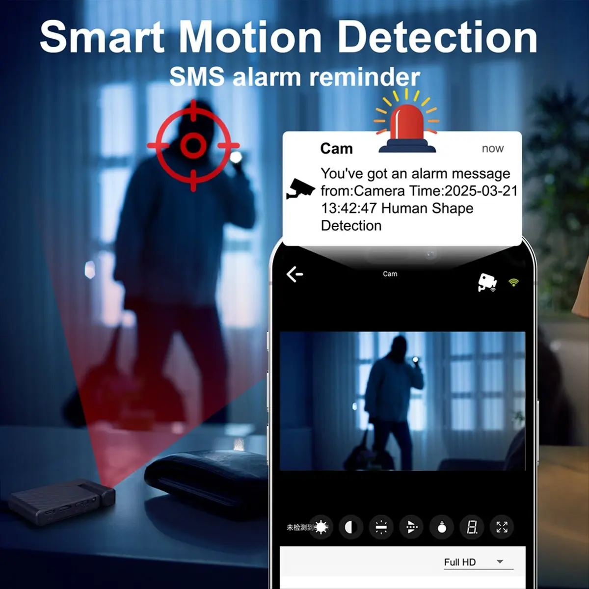 N05R 新型ミニWiFiカメラ 回転式レンズ WiFiビデ - Home Security Video のレビューと価格